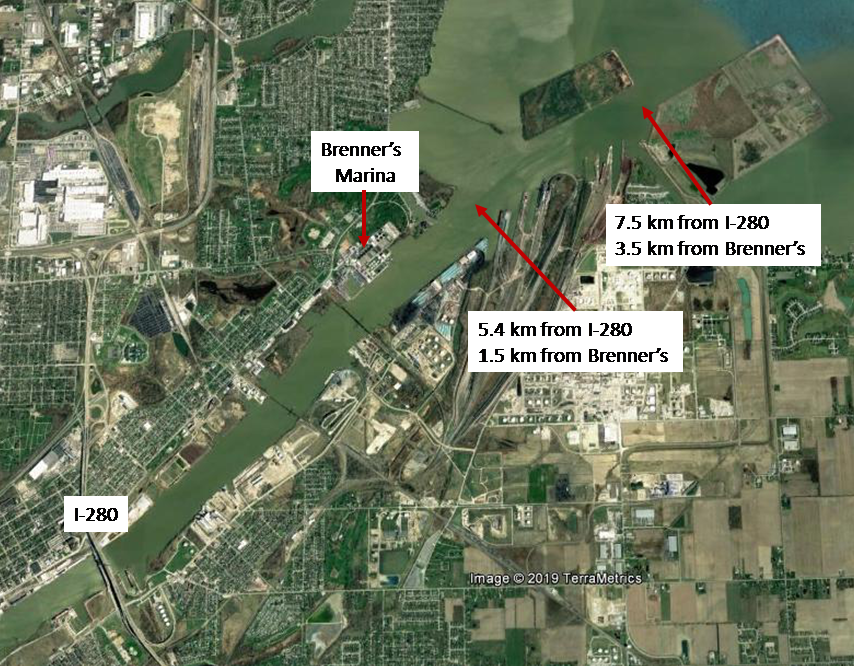 Map showing larval grass carp capture locations.